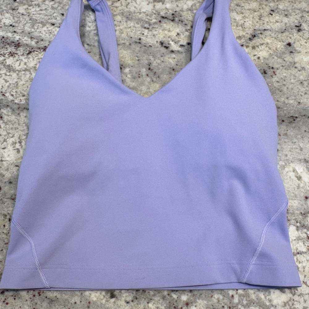 Lululemon Lavender Cropped Tank with Support and Padding